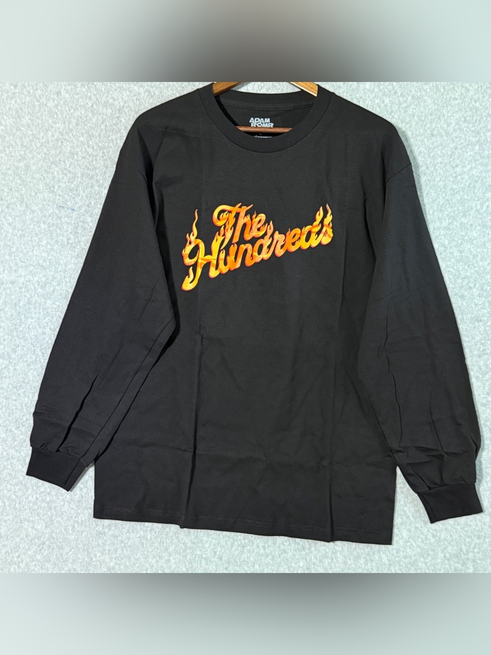 The Hundreds Black Long Sleeve Tee with Flame Script Logo